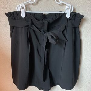 High Waisted Paper Bag Shorts
